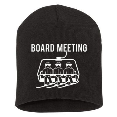 Board Meetings Wintersports Lover Snowboarding Snowboarder Short Acrylic Beanie