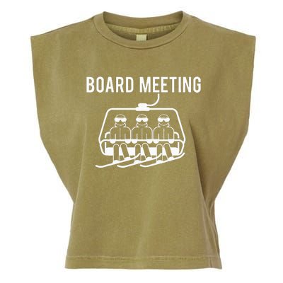 Board Meetings Wintersports Lover Snowboarding Snowboarder Garment-Dyed Women's Muscle Tee