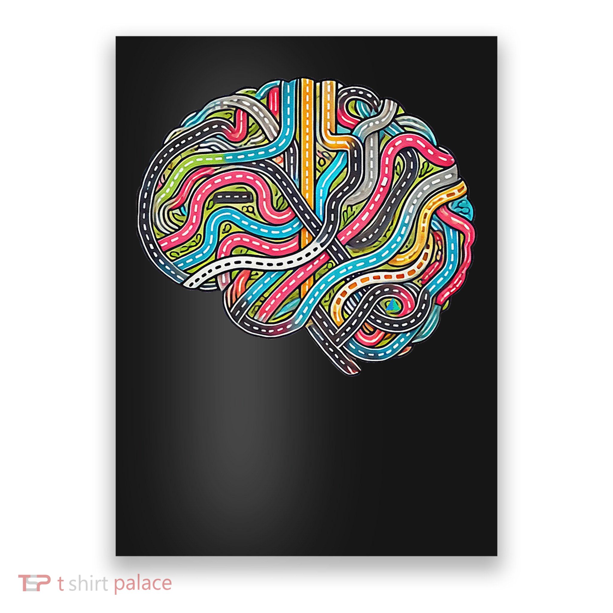 Brain Map With Roads Gift Poster