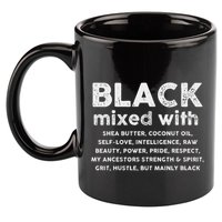 Black Mixed With Shea Butter Afro American 11oz C Handle Ceramic Mug