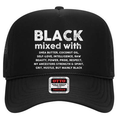 Black Mixed With Shea Butter Afro American Trucker Hat