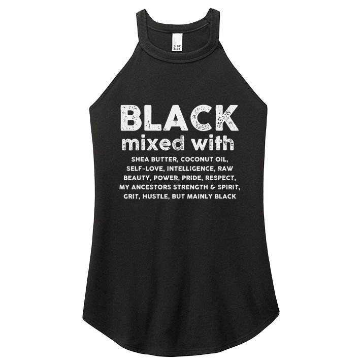 Black Mixed With Shea Butter Afro American Women's Perfect Tri Rocker Tank