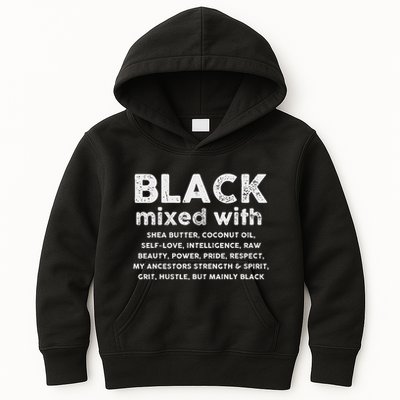 Black Mixed With Shea Butter Afro American Kids Hoodie
