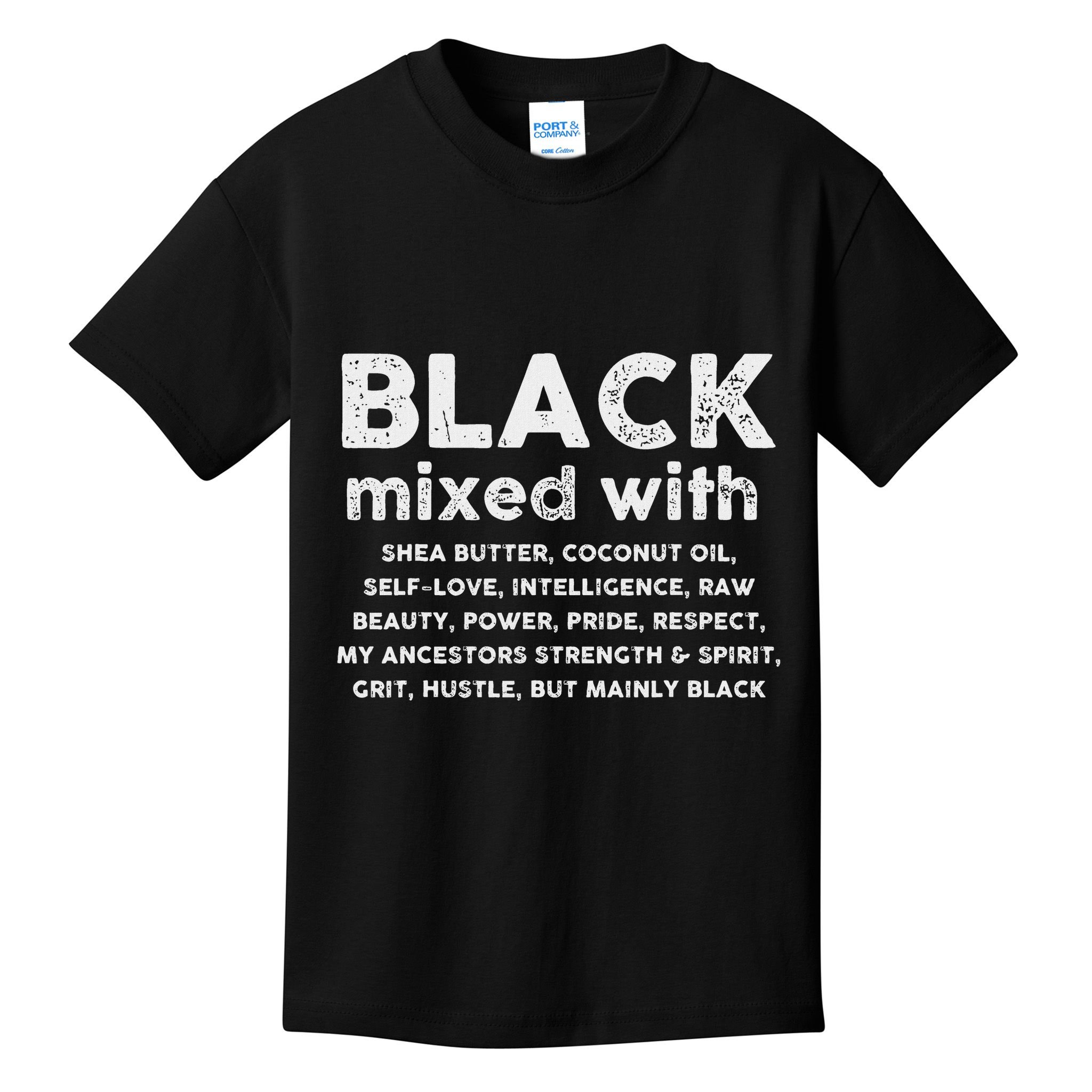 Black Mixed With Shea Butter Afro American Kids T-Shirt