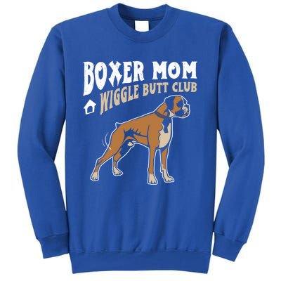 Boxer Mom Wiggle Butt Club Design Boxer Design Dog Design Funny Gift Tall Sweatshirt