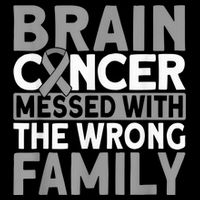 Brain messed with the wrong family Brain Cancer Cropped Pullover Crew