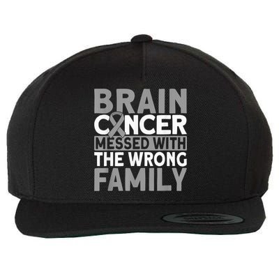 Brain messed with the wrong family Brain Cancer Wool Snapback Cap
