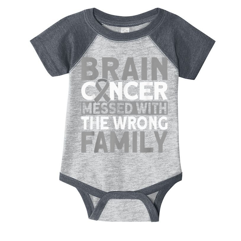 Brain messed with the wrong family Brain Cancer Infant Baby Jersey Bodysuit