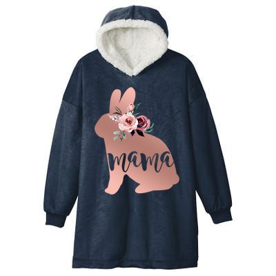 Bunny Mama With Rose Flower Gift Hooded Wearable Blanket