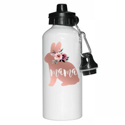 Bunny Mama With Rose Flower Gift Aluminum Water Bottle