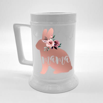 Bunny Mama With Rose Flower Gift Beer Stein