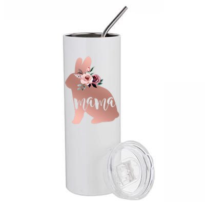 Bunny Mama With Rose Flower Gift Stainless Steel Tumbler