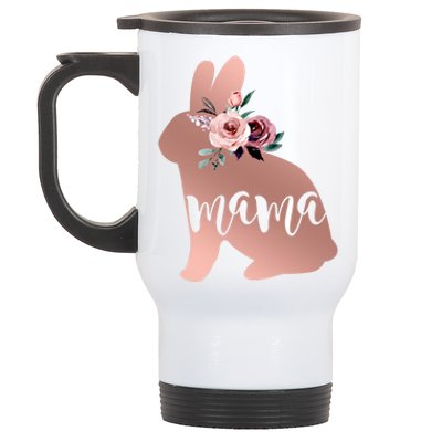 Bunny Mama With Rose Flower Gift Stainless Steel Travel Mug