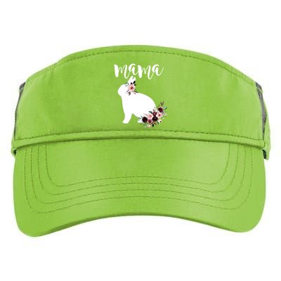 Bunny Mama With Rose Flowers Graphic Funny Gift Adult Drive Performance Visor