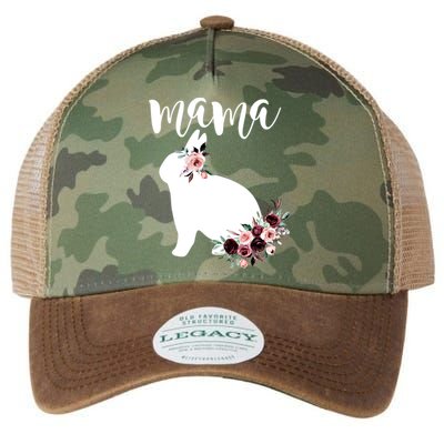 Bunny Mama With Rose Flowers Graphic Funny Gift Legacy Tie Dye Trucker Hat