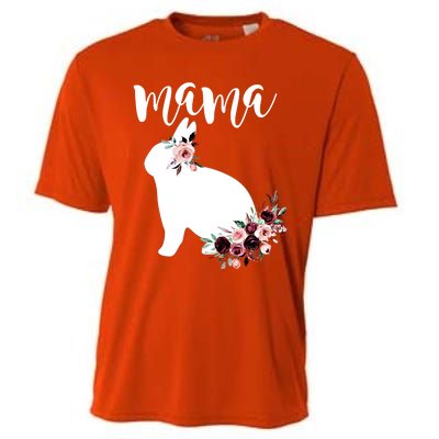 Bunny Mama With Rose Flowers Graphic Funny Gift Cooling Performance Crew T-Shirt