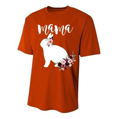 Bunny Mama With Rose Flowers Graphic Funny Gift Performance Sprint T-Shirt