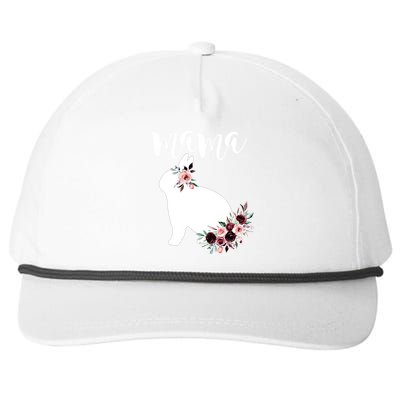 Bunny Mama With Rose Flowers Graphic Funny Gift Snapback Five-Panel Rope Hat