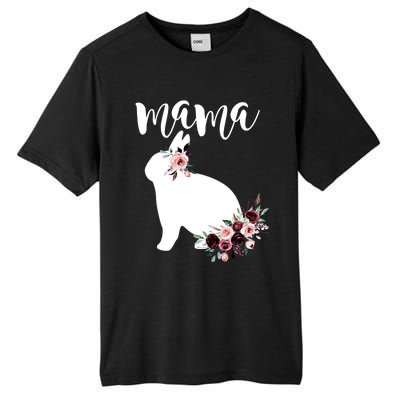 Bunny Mama With Rose Flowers Graphic Funny Gift Tall Fusion ChromaSoft Performance T-Shirt