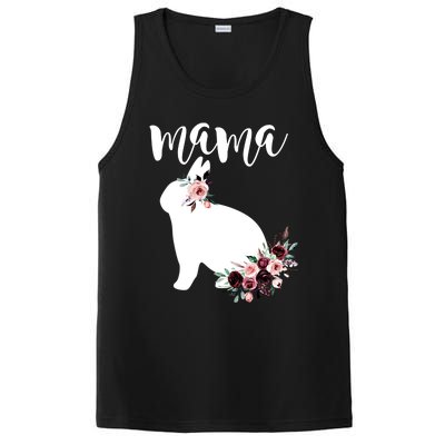 Bunny Mama With Rose Flowers Graphic Funny Gift PosiCharge Competitor Tank