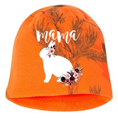 Bunny Mama With Rose Flowers Graphic Funny Gift Kati - Camo Knit Beanie