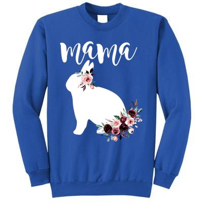 Bunny Mama With Rose Flowers Graphic Funny Gift Sweatshirt