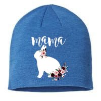 Bunny Mama With Rose Flowers Graphic Funny Gift Sustainable Beanie