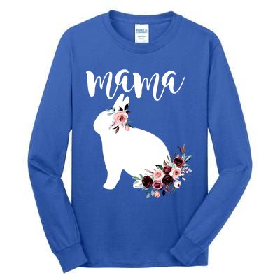 Bunny Mama With Rose Flowers Graphic Funny Gift Tall Long Sleeve T-Shirt