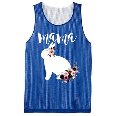 Bunny Mama With Rose Flowers Graphic Funny Gift Mesh Reversible Basketball Jersey Tank