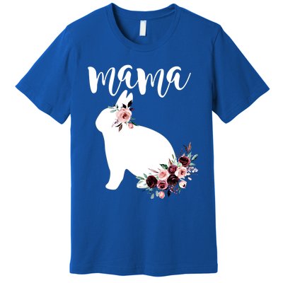 Bunny Mama With Rose Flowers Graphic Funny Gift Premium T-Shirt