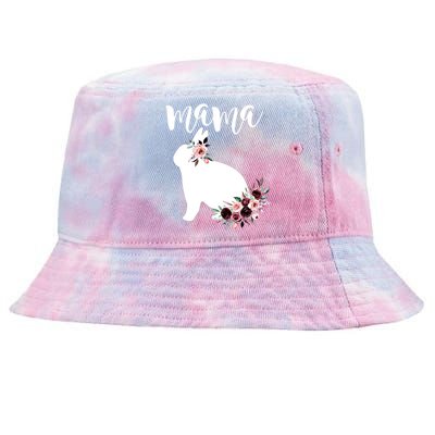 Bunny Mama With Rose Flowers Graphic Funny Gift Tie-Dyed Bucket Hat