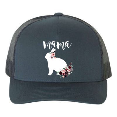 Bunny Mama With Rose Flowers Graphic Funny Gift Yupoong Adult 5-Panel Trucker Hat