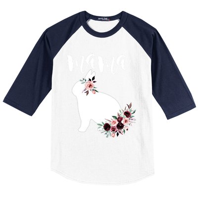 Bunny Mama With Rose Flowers Graphic Funny Gift Baseball Sleeve Shirt