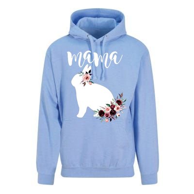 Bunny Mama With Rose Flowers Graphic Funny Gift Unisex Surf Hoodie