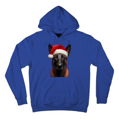 Belgian Malinois With Santa Hat Christmas Xmas Dog Owner Mom Gift Hoodie