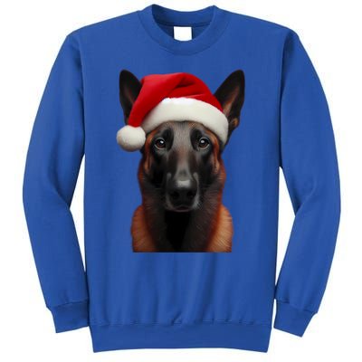 Belgian Malinois With Santa Hat Christmas Xmas Dog Owner Mom Gift Sweatshirt