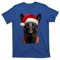 Belgian Malinois With Santa Hat Christmas Xmas Dog Owner Mom Gift T-Shirt