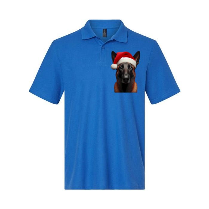 Belgian Malinois With Santa Hat Christmas Xmas Dog Owner Mom Gift Softstyle Adult Sport Polo