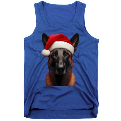 Belgian Malinois With Santa Hat Christmas Xmas Dog Owner Mom Gift Tank Top