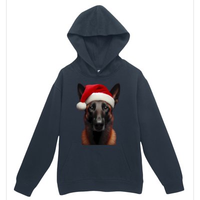 Belgian Malinois With Santa Hat Christmas Xmas Dog Owner Mom Gift Urban Pullover Hoodie