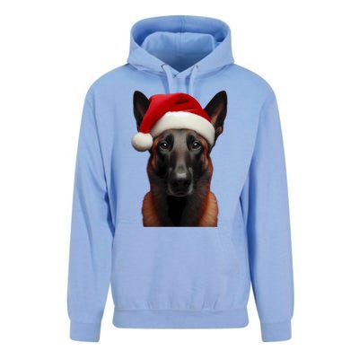 Belgian Malinois With Santa Hat Christmas Xmas Dog Owner Mom Gift Unisex Surf Hoodie