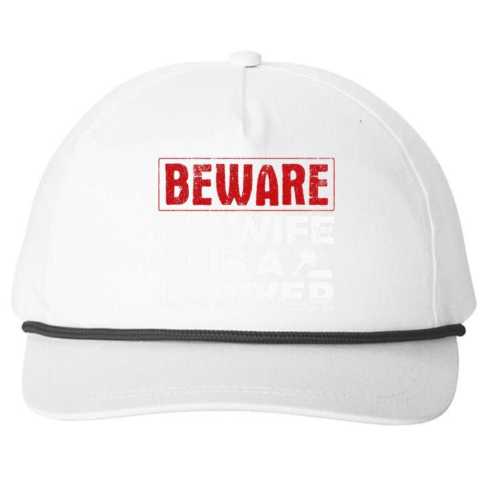 Beware My Wife Is A Lawyer Attorney Legal Counsel Paralegal Snapback Five-Panel Rope Hat