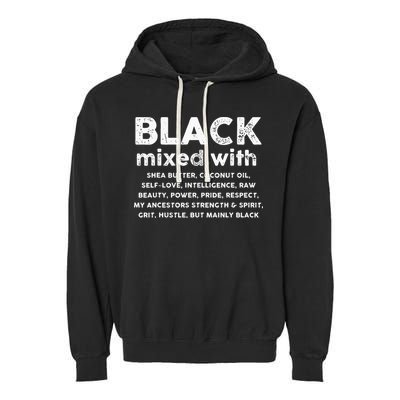 Black Mixed With Shea Butter Afro American Garment-Dyed Fleece Hoodie