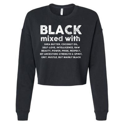 Black Mixed With Shea Butter Afro American Cropped Pullover Crew