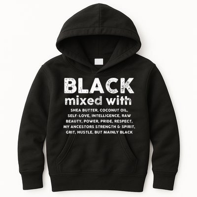 Black Mixed With Shea Butter Afro American Kids Hoodie