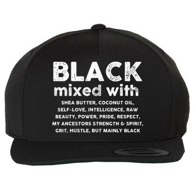 Black Mixed With Shea Butter Afro American Wool Snapback Cap