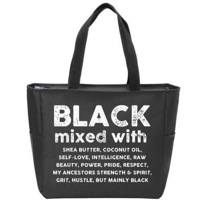 Black Mixed With Shea Butter Afro American Zip Tote Bag
