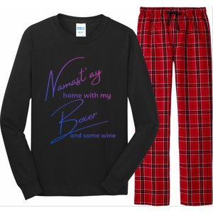 Boxer Mom Wine Lover Tee With Yoga Namaste Boxer Dog Gift Great Gift Long Sleeve Pajama Set