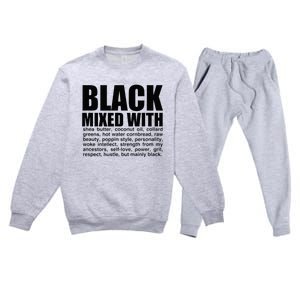 Black Mixed With Shea Butter Prideful Expression Premium Crewneck Sweatsuit Set