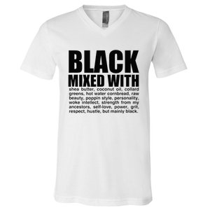 Black Mixed With Shea Butter Prideful Expression V-Neck T-Shirt